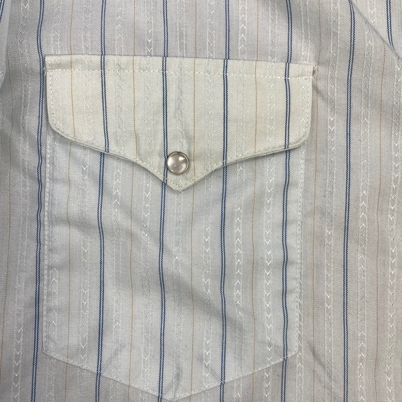 Vintage Ruddock Bros Shirtmakers Pear Snap Western Button Down Striped Shirt - Picture 9 of 10